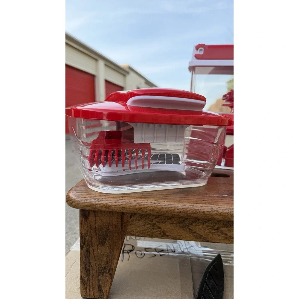 Red Kitchen Chopper Slicer Dicer Container Set Food Prep Storage Lot‎